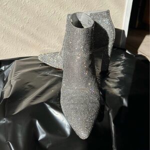Silver rhinestone Steve Madden Ankle Boots